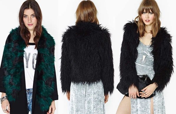 NastyGal Bernadette Faux Fur Scarf and NastyGal Always Ready Faux Fur Jacket