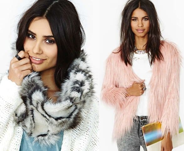 Nomad Faux Fur Scarf and Fairy Floss Faux Fur Coat