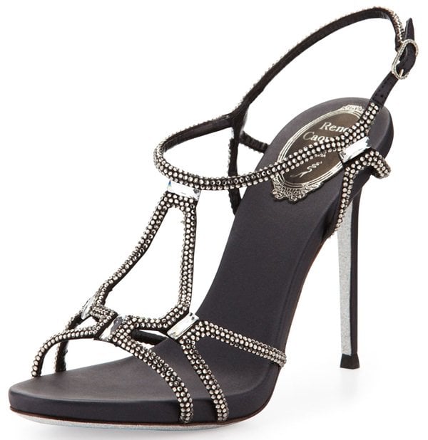 Rene Caovilla Crystal-Embellished Slingback Sandals