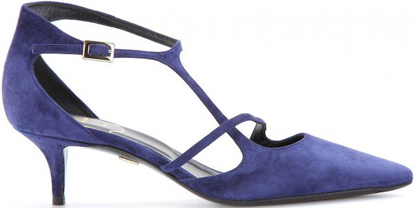 Roger Vivier "Ergo Sexy" Decollete Suede Pumps in Blu Chiaro