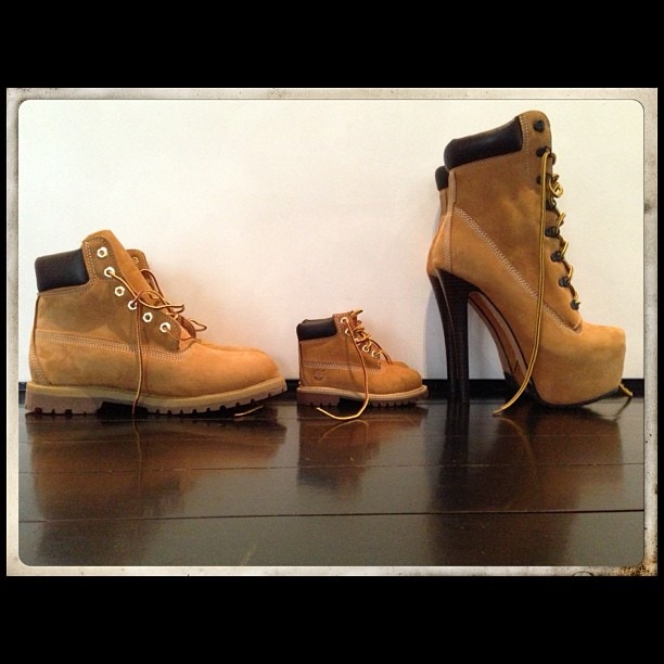 A photo shared by Beyonce of her family's matching Timberland boots