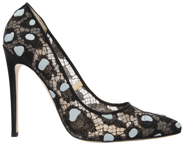 Bionda Castana "Daphne Bis" Pumps in Black Lace Leopard Print