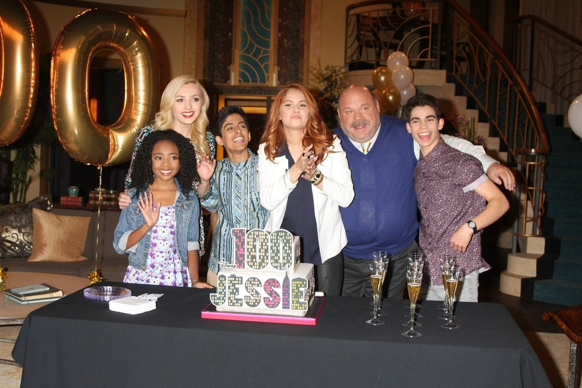 Skai Jackson, Peyton List, Karan Brar, Debby Ryan, Kevin Chamberlin, and Cameron Boyce attend Disney Channel's 100-episode celebration for 'Jessie'