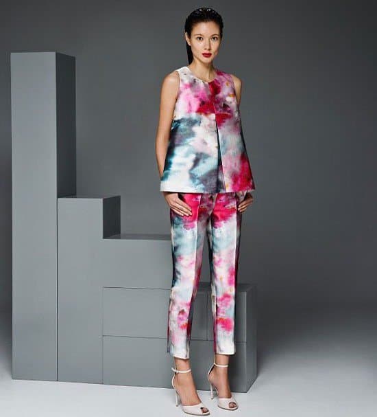 A piece from Elena Reva's "Teide Changes the Color" collection, showcasing the vibrant and polished aesthetic of the brand