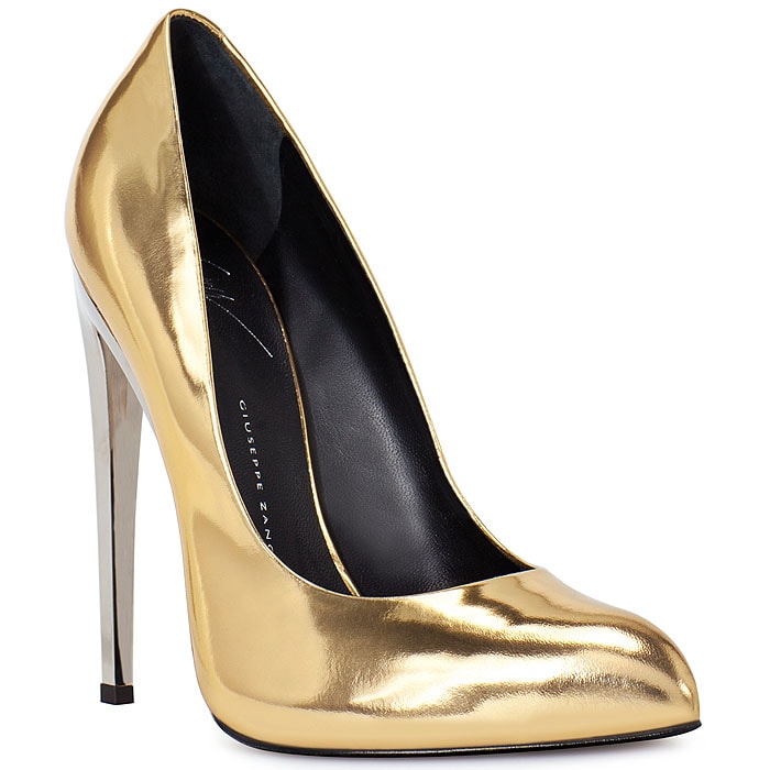 Giuseppe Zanotti gold mirror pumps