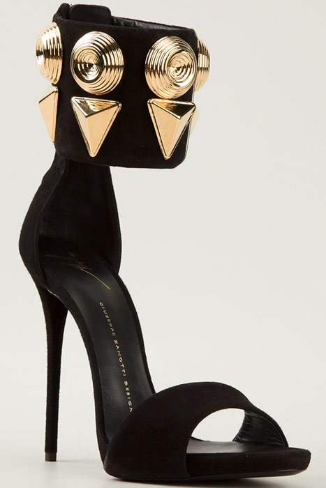 Giuseppe Zanotti gold stud cuff sandals