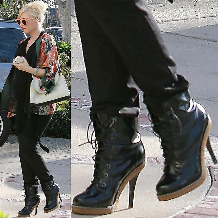 Gwen Stefani wearing high heel Doc Martens