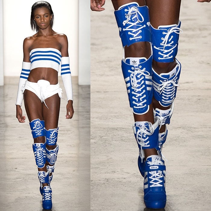 Jeremy Scott Fall 2014 thigh high sneaker boots