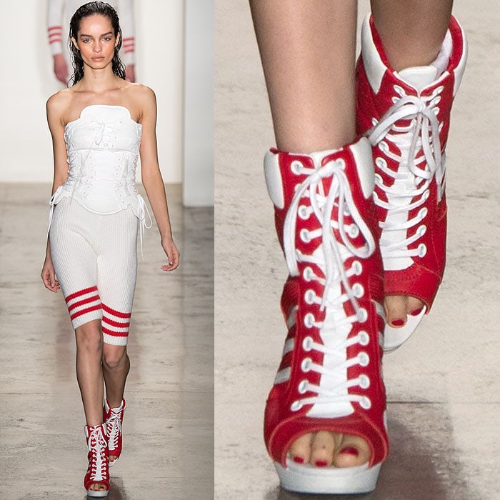 Jeremy Scott Fall 2014 thigh high sneaker boots