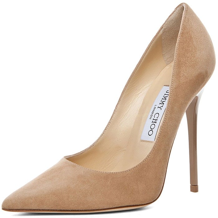 Jimmy Choo "Anouk" Suede Pumps in Nude