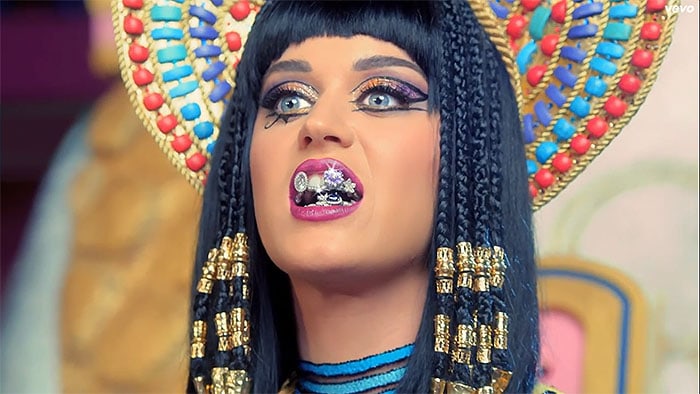 Katy Perry showing off her gaudy blinged-out grillz