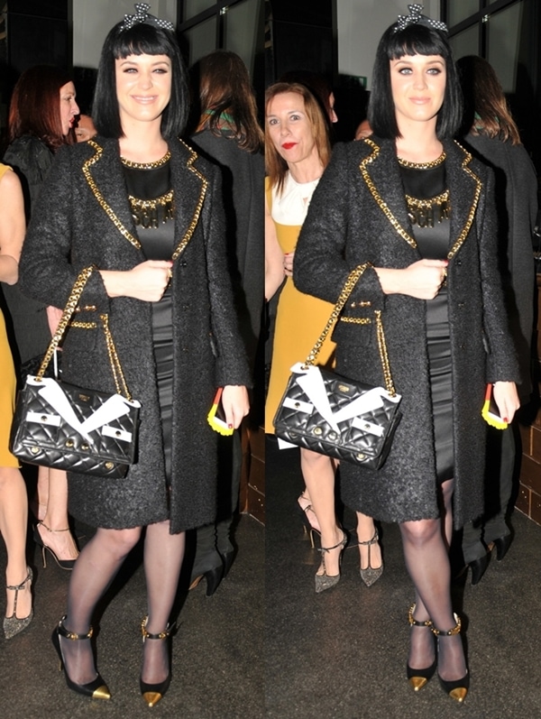 Katy Perry at the after-party of the Moschino fashion show at Milan Fashion Week Autumn/Winter 2014 in Italy on February 20, 2014