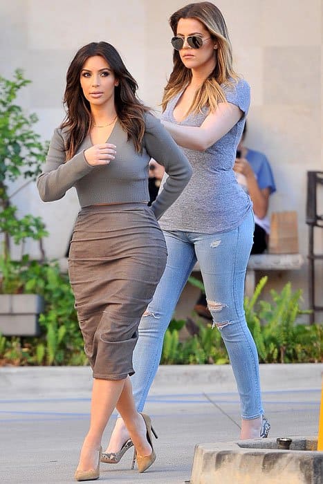 Kim Kardashian and Khloe Kardashian heading to a spa