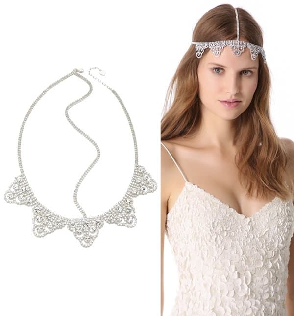 LELET NY Lattice Lace Crystal Headband