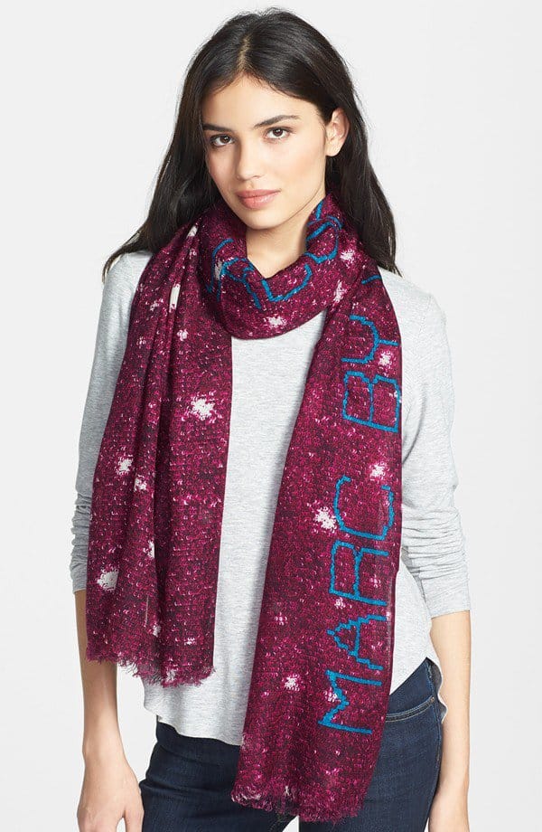 Marc by Marc Jacobs Sequin Print Wool and Silk Scarf