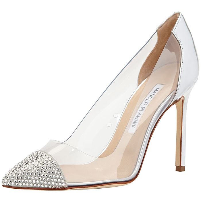 Manolo Blahnik Pacha Crystal-Toe PVC Pumps