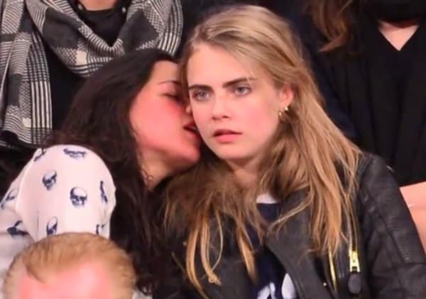 Cara Delevingne and Michelle Rodriguez steal the show at a New York Knicks basketball game on January 7, 2014