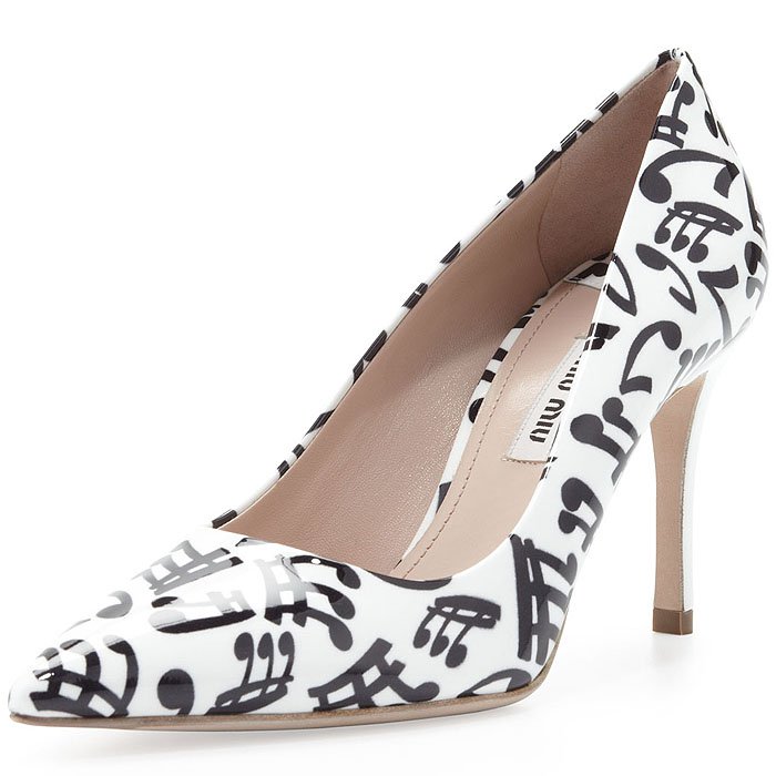 Miu Miu Music-Note-Print Pumps