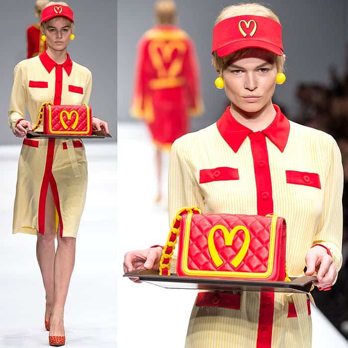 Quilted Red McDonald's Handbag: Moschino Fall 2014 Collection