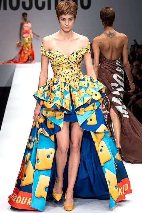 Moschino Fall 2014 cheese crackers dress