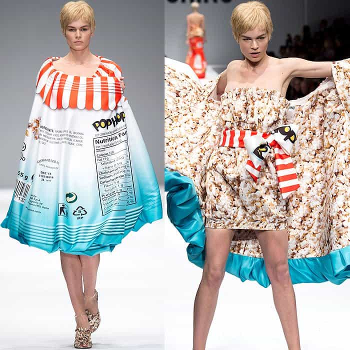 Moschino Fall 2014: Playful Dress Inspired by Popcorn Packaging