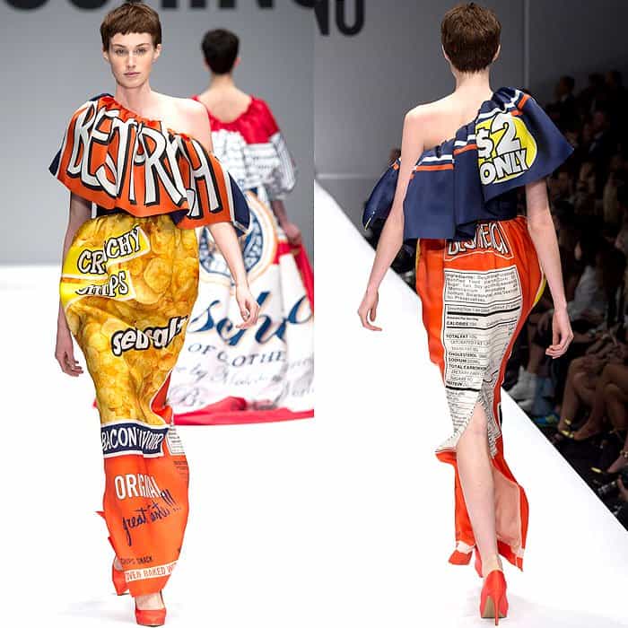 Moschino Fall 2014 potato chips dress