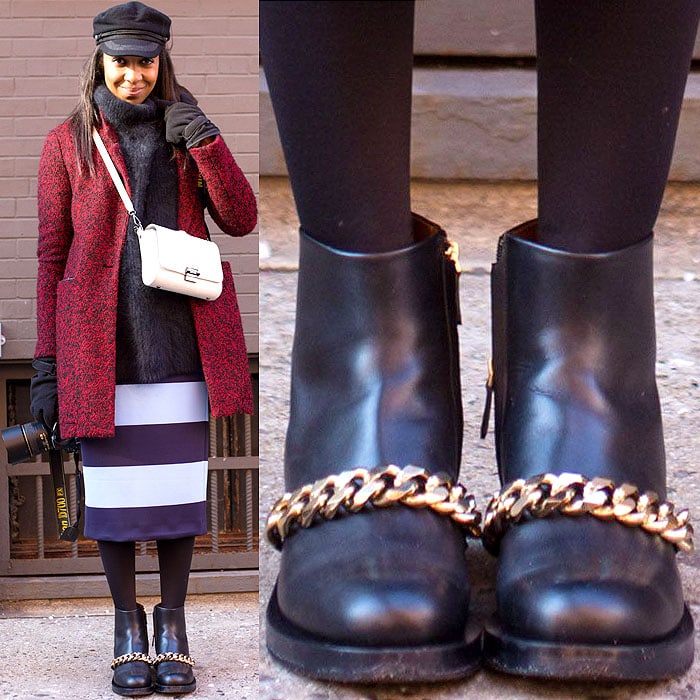 Model rocks badass Givenchy biker chain boots