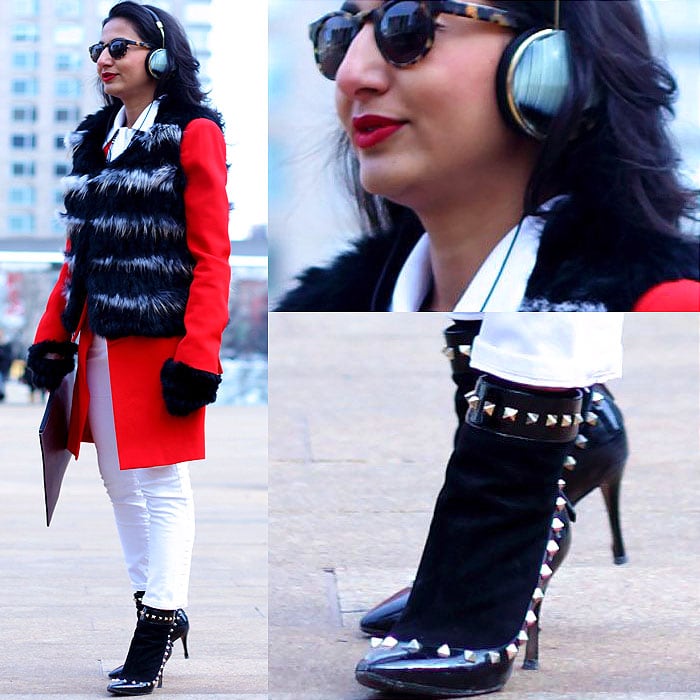 Model shows off her hi-tech earmuffs