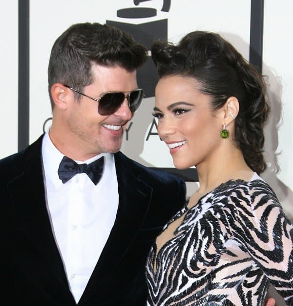 Paula Patton with her husband Robin Thicke