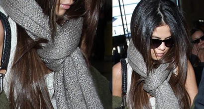 Selena Gomez arriving at Los Angeles International Airport in Los Angeles