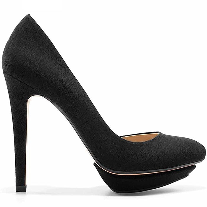 Zara Cutout Faux Suede d'Orsay Platform Pumps