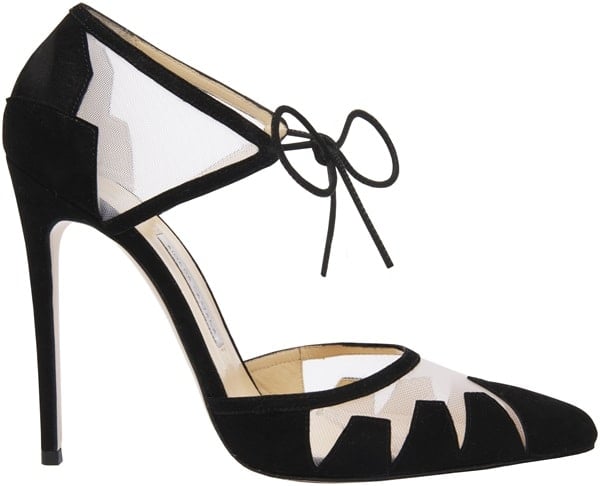 Bionda Castana Ankle-Tie Lana Pumps in Black