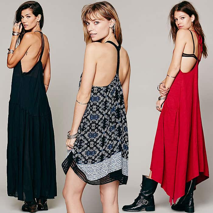 Dress Options for the Lace Bandeau: Showcase your bandeau with these Free People dresses featuring low armholes and open backs, designed for optimal strap exposure
