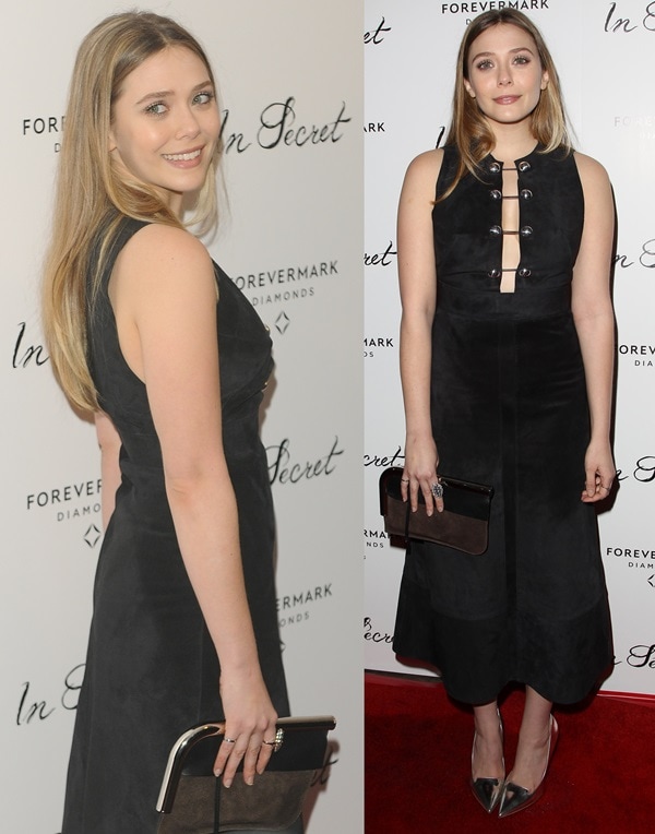 Elizabeth Olsen wears a hardware-accented Proenza Schouler dress on the red carpet at the premiere of the film based on Émile Zola's classic 1867 novel Thérèse Raquin