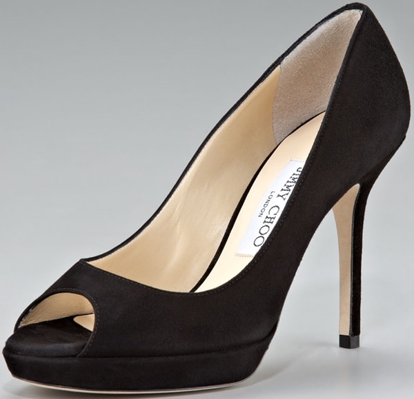 Jimmy Choo "Luna" Platform Pumps in Black Suede