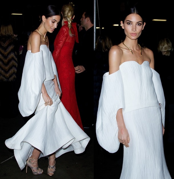 Lily Aldridge at the amfAR New York Gala at Cipriani Wall Street in New York City on February 5, 2014