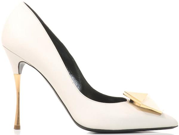 Nicholas Kirkwood "Hexagon" Pumps in White Leather