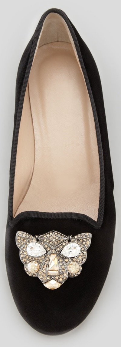 Oscar de la Renta Blairclo Cat-Face Loafers