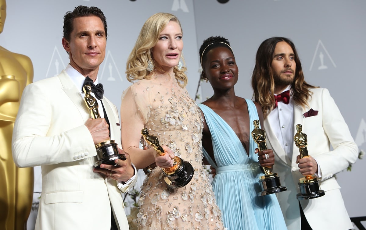 At the 86th Academy Awards ceremony held on March 2, 2014, at the Dolby Theatre in Hollywood, Los Angeles, McConaughey won the award for Best Actor for his role in "Dallas Buyers Club," Blanchett won the award for Best Actress for her role in "Blue Jasmine," Nyong'o won the award for Best Supporting Actress for her role in "12 Years a Slave", and Leto won the award for Best Supporting Actor for his role in "Dallas Buyers Club"