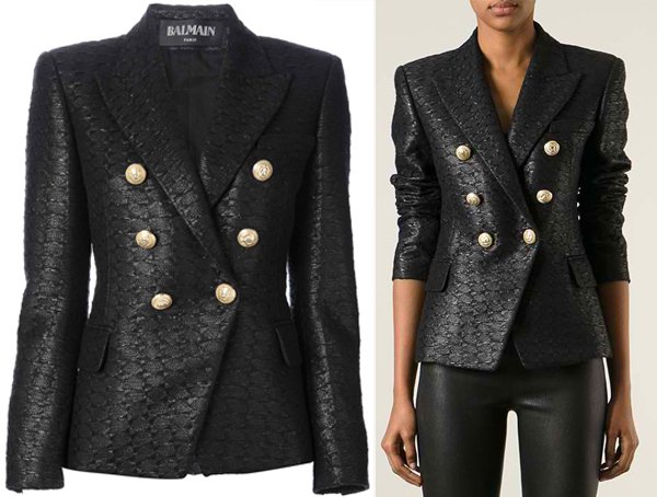 Balmain Jacquard Double Breasted Blazer