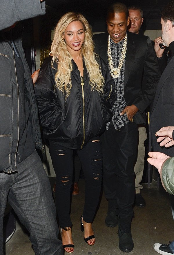 Beyonce and Jay-Z leaving the Mason House nightclub following her The Mrs. Carter Tour concert at the O2 Arena