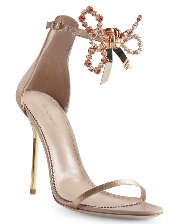 DSquared Crystal Bow Sandals Dove Gray