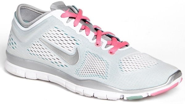 White Nike "Free 5.0 TR Fit 4" Training Shoes