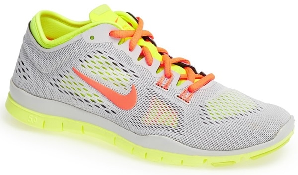 Yellow Orange Nike "Free 5.0 TR Fit 4" Training Shoes