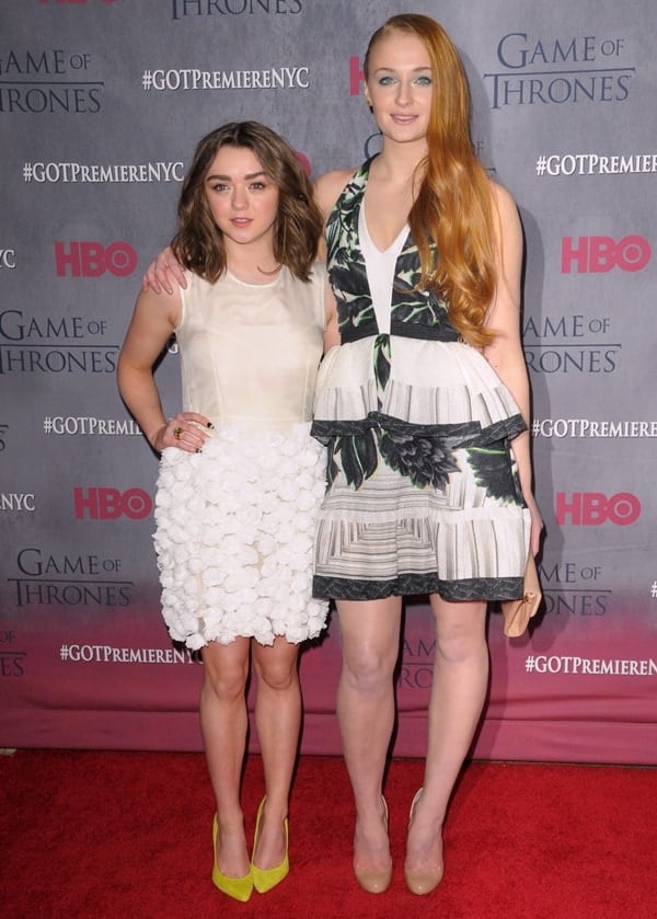 Maisie Williams and Sophie Turner paraded their legs at the Game Of Thrones Season 4 premiere