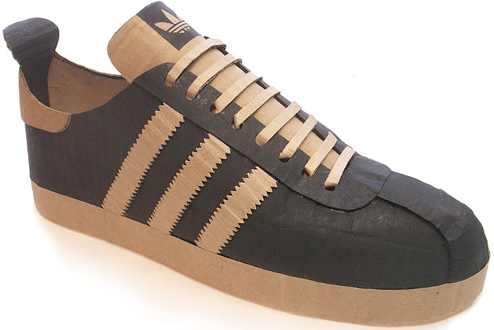 Michael Leavitt cardboard Adidas Gazelles