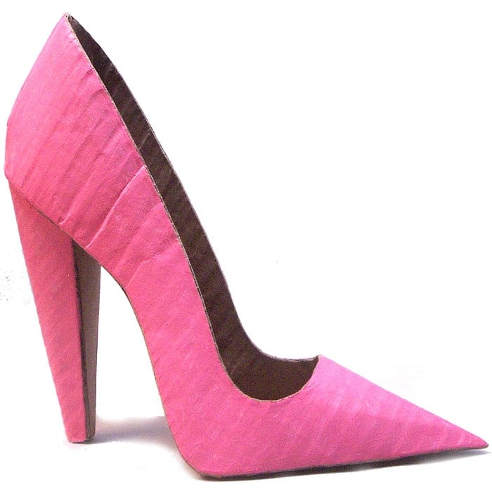 Cardboard Pink Stiletto Shoes