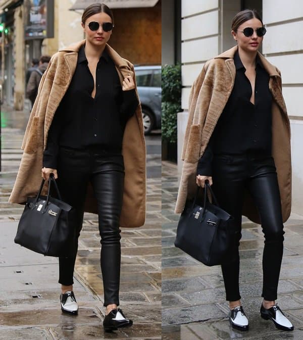 Miranda Kerr enjoys lunch at the Bristol Hotel and shops at the Sonia Rykiel store in St Germain des Pres during Paris Fashion Week
