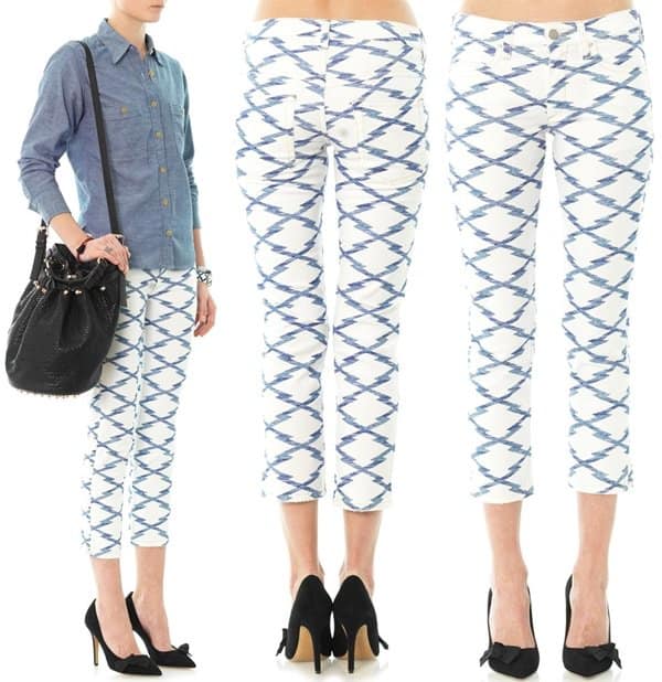 Isabel Marant Étoile Nessa mid-rise jeans with the iconic Ikat-print for a graphic edge
