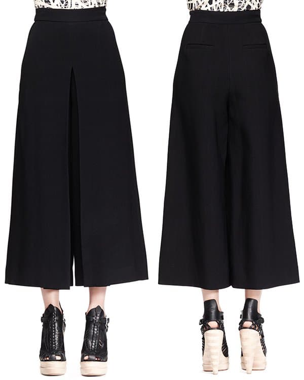 Proenza Schouler High-Waist Cropped Gaucho Pants